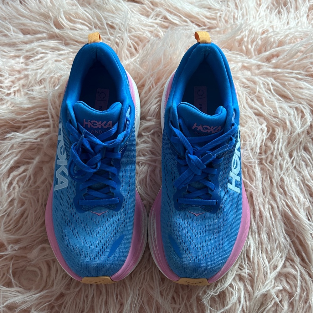 Hoka Vibrant Blue and Pink Sneakers